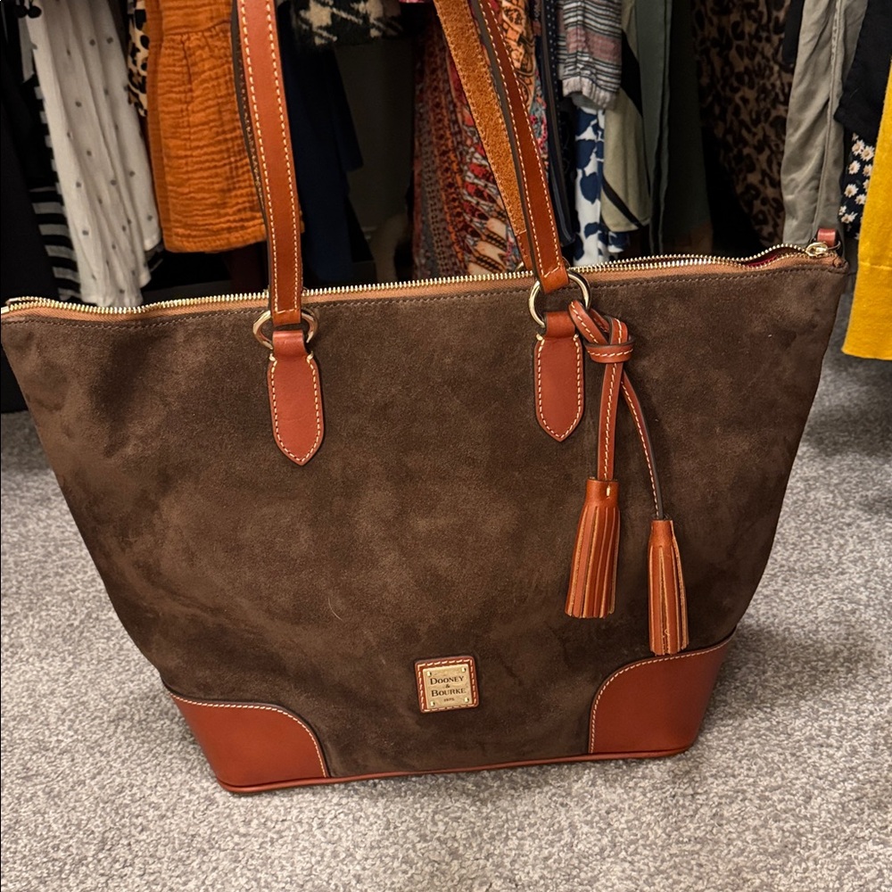 Dooney & Bourke Brown Suede Tote